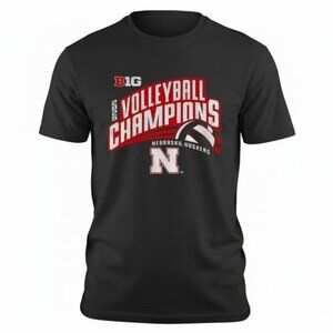 Nebraska Huskers Volleyball Champions 2025 BIG logo t shirt